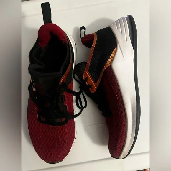 Nike Athletic Shoes Red and Black with Orange Accents - Picture 1 of 5
